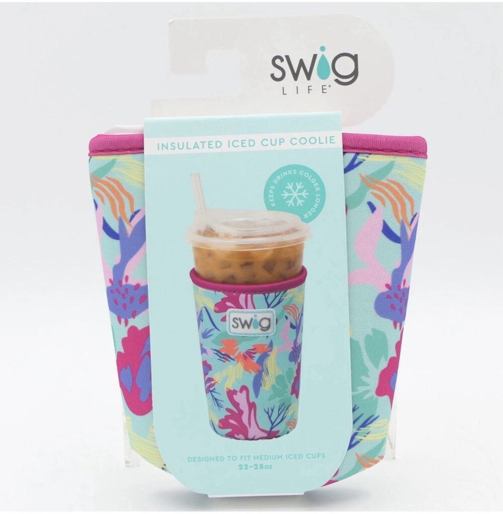Swig Insulated Iced Cup Coolie Summer Floral Print for 22 - 28 oz Cups 628402